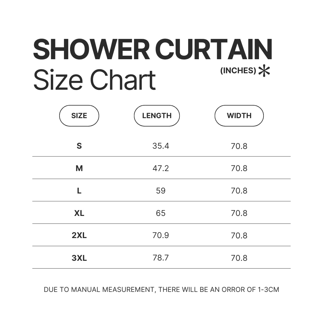 Shower Curtain Size Chart - Jujutsu Kaisen Store