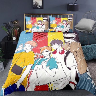 Jujutsu Kaisen Bedding Set Japan Famous Anime Duvet Cover Sets Comforter Bed Linen Twin Queen King 13 - Jujutsu Kaisen Store