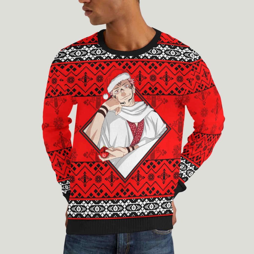 sukuna jujutsu kaisen christmas wool knitted sweater 447550 - Jujutsu Kaisen Store