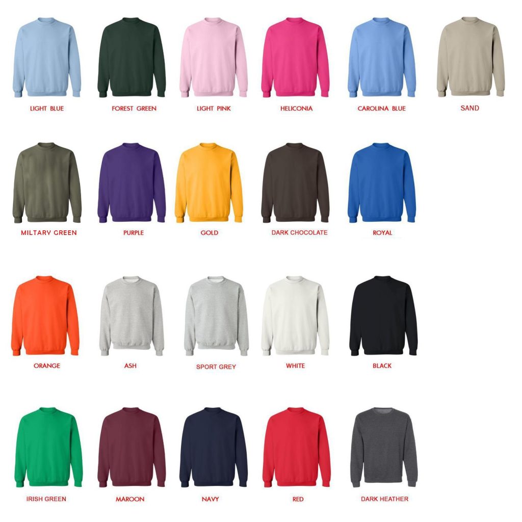 sweatshirt color chart 1 - Jujutsu Kaisen Store