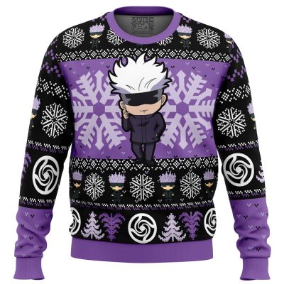 Chibi Satoru Gojo JK Ugly Christmas Sweater FRONT mockup - Jujutsu Kaisen Store